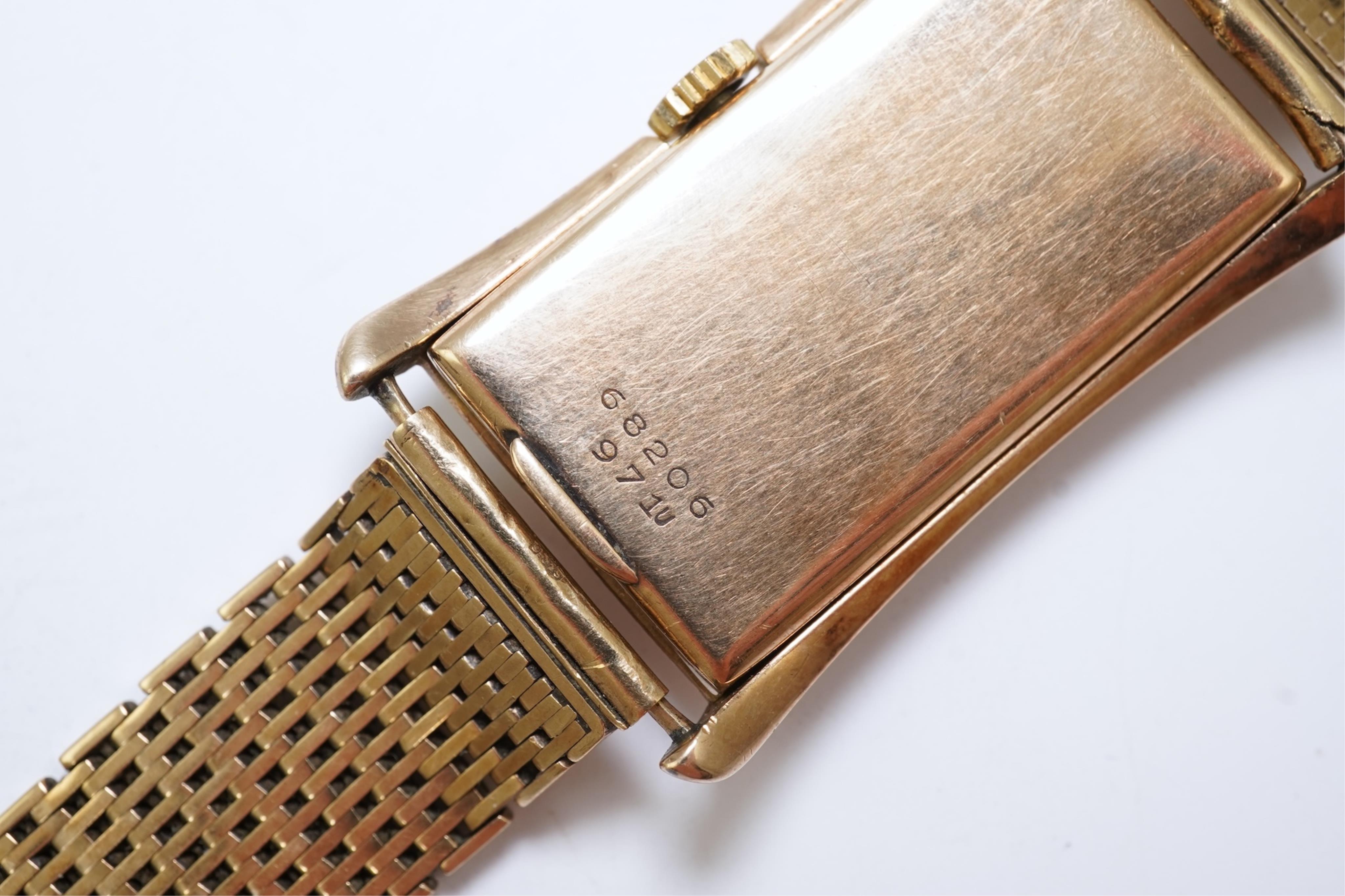 A gentleman's 1930's Rolex Prince manual wind wrist watch, on a later associated 9ct gold bracelet